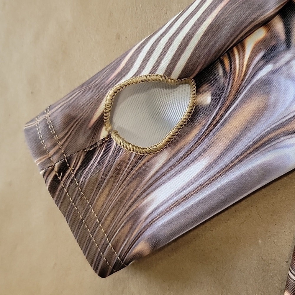 Unbranded Unsized Bodysuit, Brown, Tans and White Swirl / Poured Pattern - Picture 15 of 15
